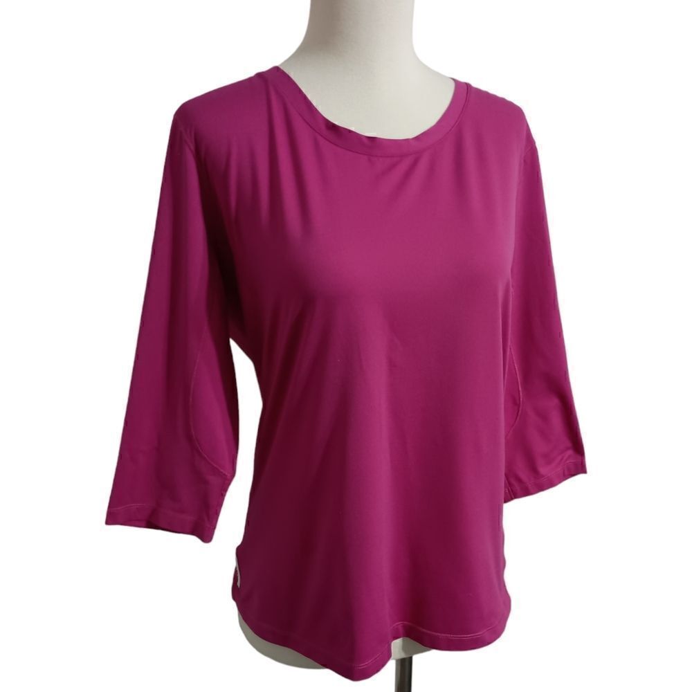Bugatchi Women Top L Softel Technology Pink UV Protection 50+ Golf Polo Pullover - Picture 2 of 16